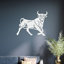 Décoration murale Bull avec lignes - Argent ACM (25,33 po x 32 po)