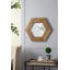Miroir hexagonal 18,5 "x 18,5" avec cadre en bois naturel-1098651343