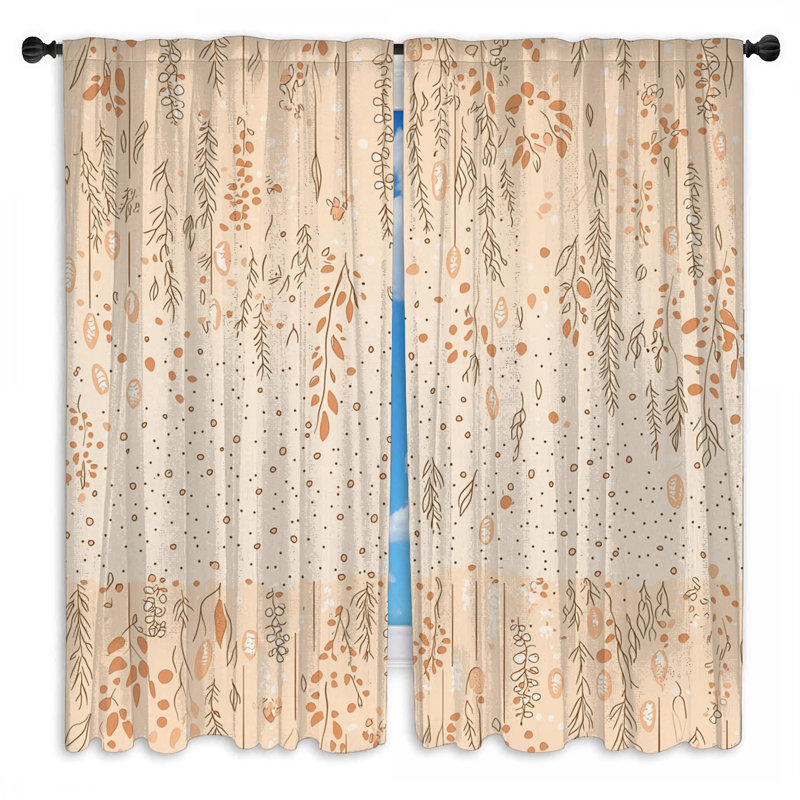 Motif de rideaux de fenêtre à motif floral transparent et obscurcissant - 2 panneaux, 20 po x 60 po - 2 panneaux, Transparent