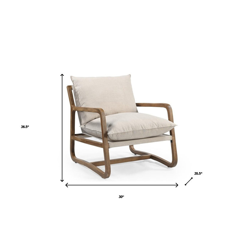 Fauteuil 30 po beige et lin naturel