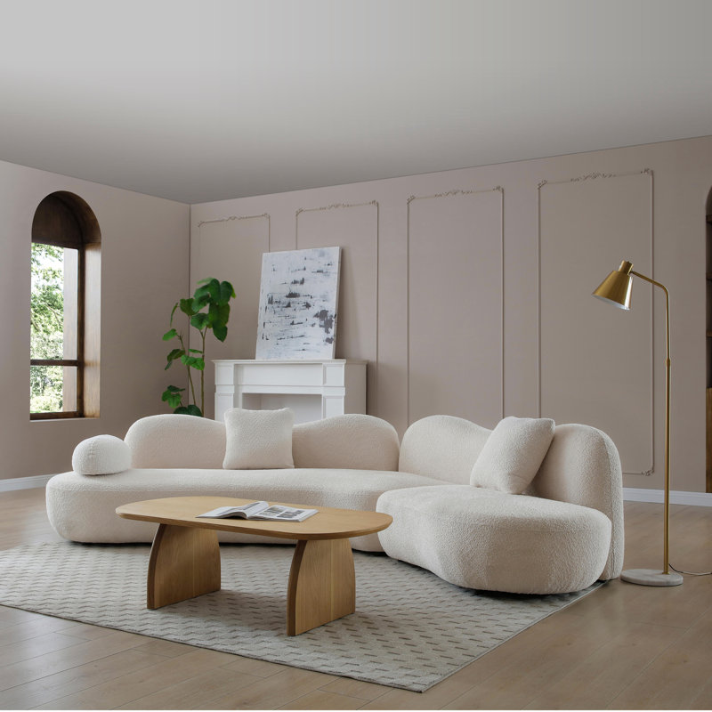 Canapé modulaire courbé 5 places Modern, Blanc
