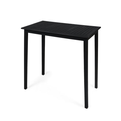 Minimalist Wood Bar Table In Dark Gray, Outdoor Delight, 40 Table, Gray Color, Style, 40.00" High