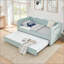 Divan-lit rembourré polyvalent 3 en 1 avec couchette coulissante et poches de rangement latérales, idéal pour les espaces multiples et les espaces restreints-131208703-131208704