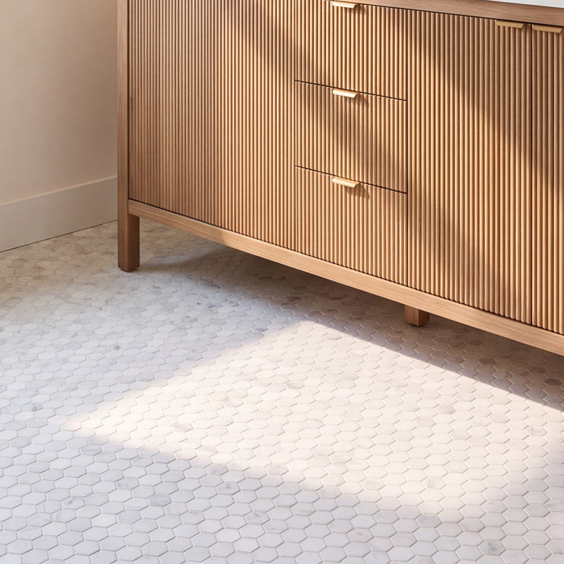 MSI Arabsecato Carrara 1" Hexagon 12 in. x 12 in. Honed Marble Mosaic Floor and Wall Tile, Arabsecato Carrara