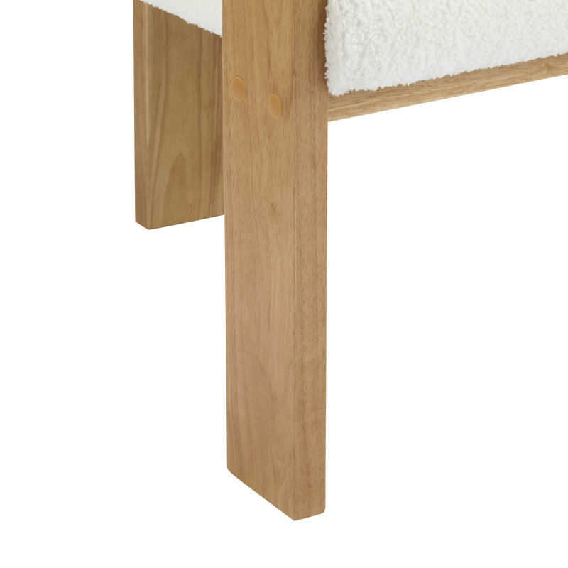 Chaises de salle à manger rembourrées Demars Modern, Naturel, Blanc