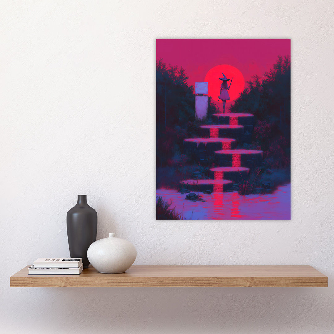 Full Moon Witch Ritual Fantasy Art Wall Art Print