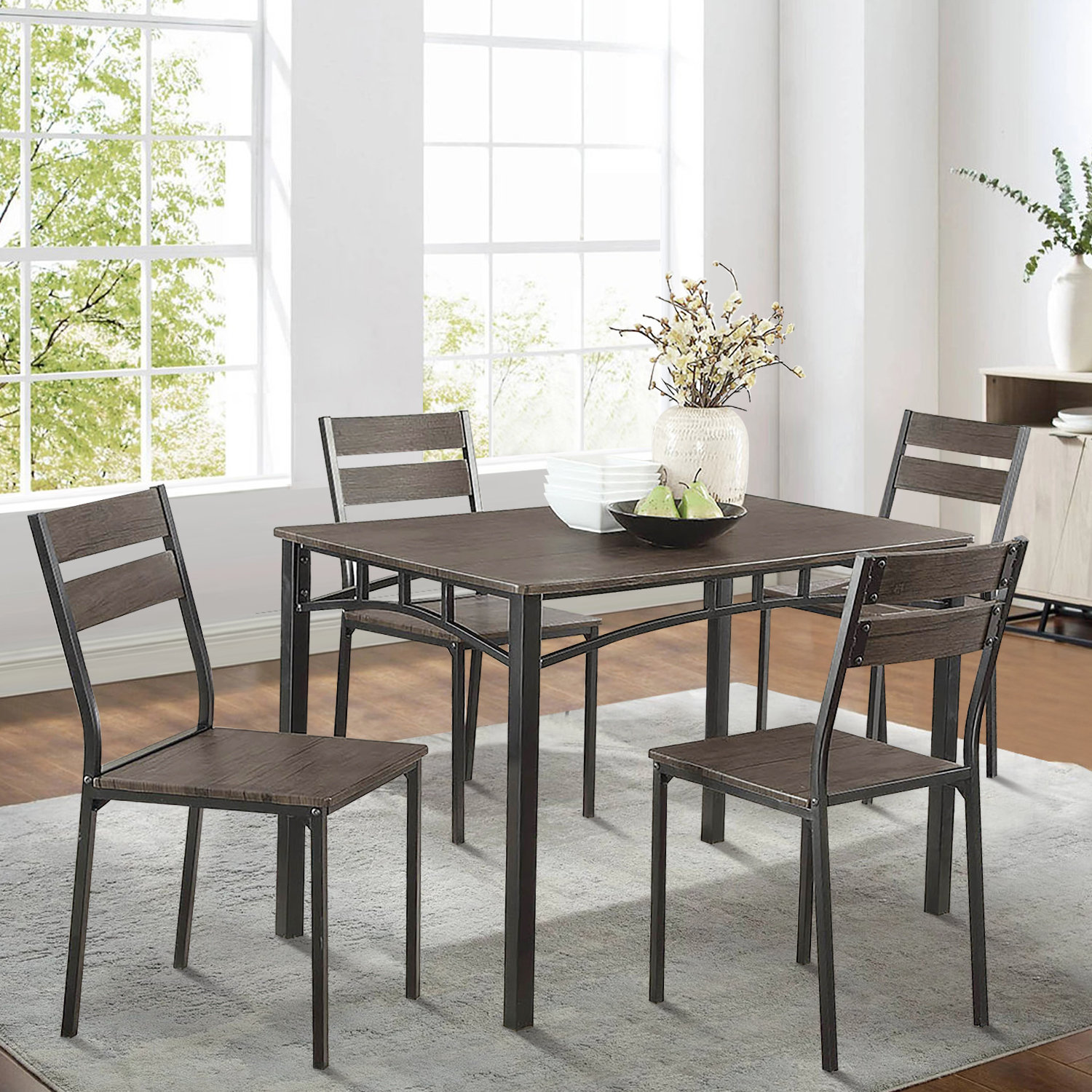 Williston Forge Erma Metal 5-Piece Dining Table Set - Wayfair Canada