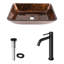 Lavabo de salle de bain rectangulaire en verre avec robinet H 10 po L 18 po x l 13 po x H 4 po Donatello-44835739-44823660