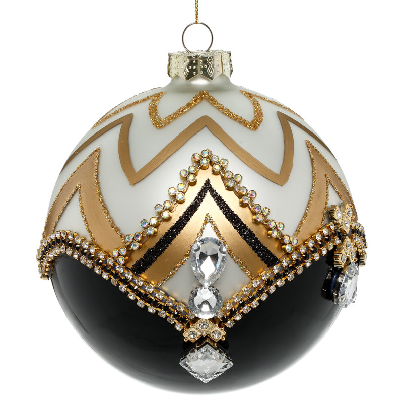 Jeweled Chevron Ornament, 4.5 Inches