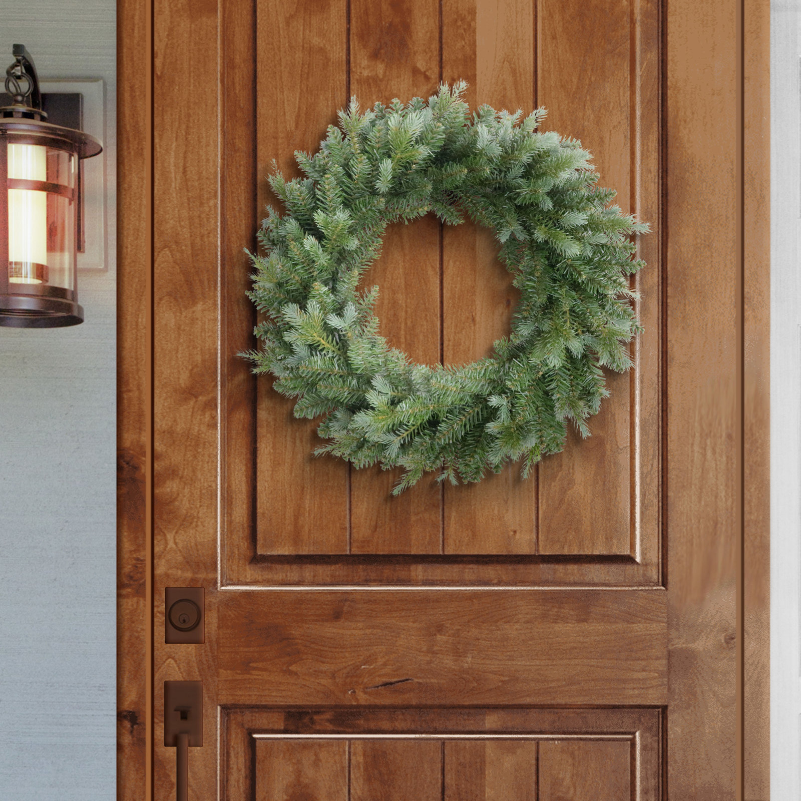 24 Inch Linden Fir Artificial Blue/Green Christmas Wreath