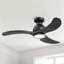 Ventilateur de plafond en bois intelligent à 3 pales de 42 po avec lumière et télécommande, à intensité variable 3 couleurs, moteur à courant continu réversible, encastré ou suspendu, noir-129420938