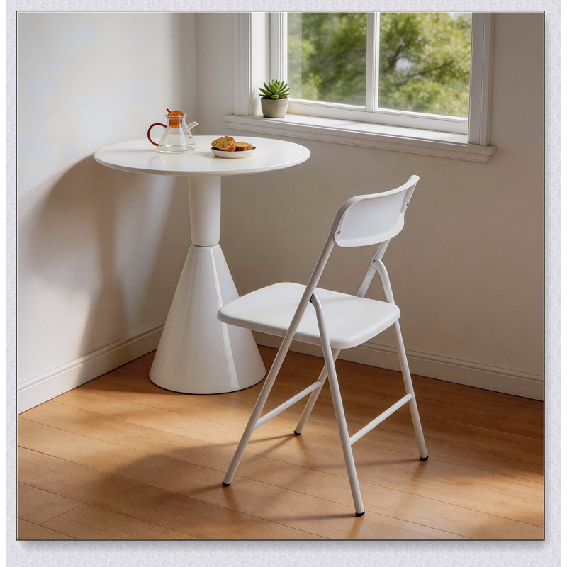 Ensemble de 4 chaises pliantes avec coussin en polypropylène pour utilisation intérieure et extérieure, chaises empilables et portables en métal avec structure en acier, idéales pour les événements et la maison.