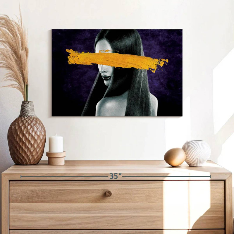 Coup de pinceau jaune Leisha, H 16 po x l 24 po