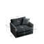 Fauteuil en chenille gris - structure, tissu respirant, assise simple confortable en bois, housse en tissu