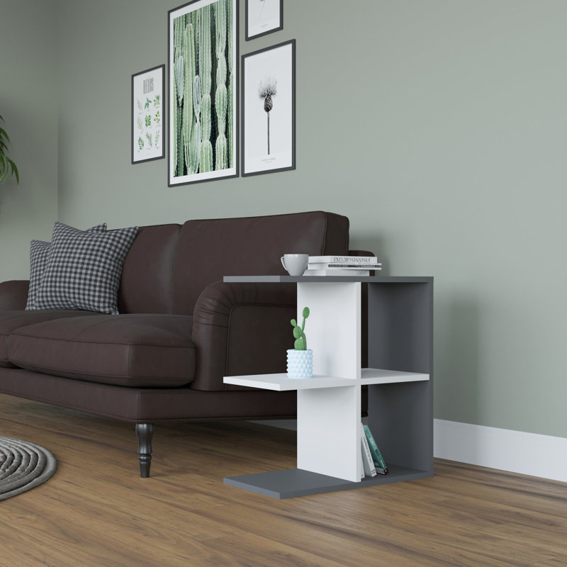 End Table, Anthracite/White