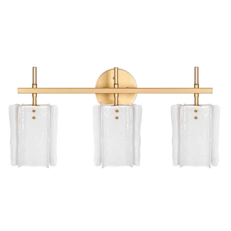 Éclairage de salle de bain 3 lumières à intensité variable pour salle de bain, Blanc