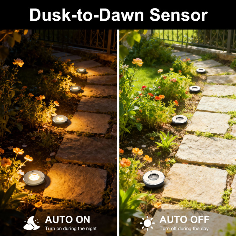 Ground Lights 6 LED Garden Waterproof Disk Light Outdoor Metal Pathway Light