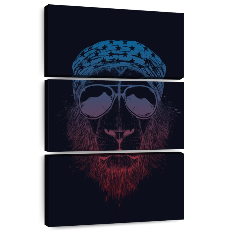 Brampt Wild Lion Dark, 74" H x 48" W