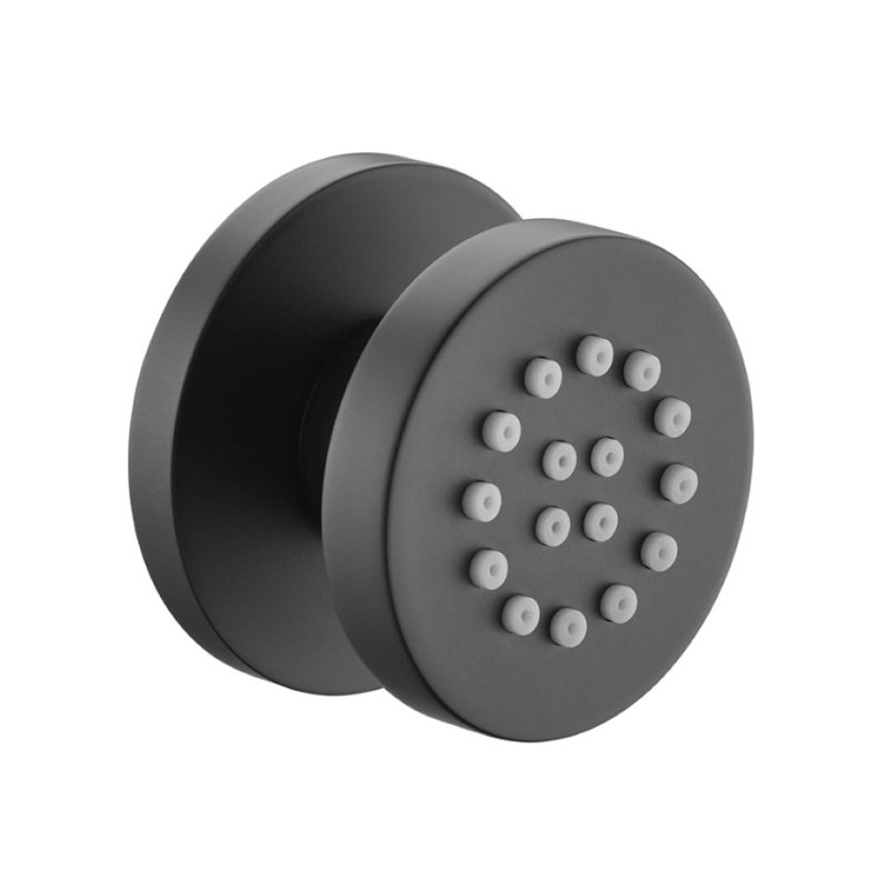 Système de douche à pression équilibrée avec valve brute Aqua Rondo, Noir mat