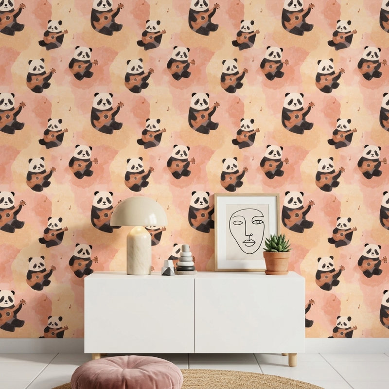Décoration murale amovible Panda, Texturé non collé
