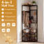 Portemanteau sur pied avec tablettes de rangement et crochets amovibles - brun-1514442753