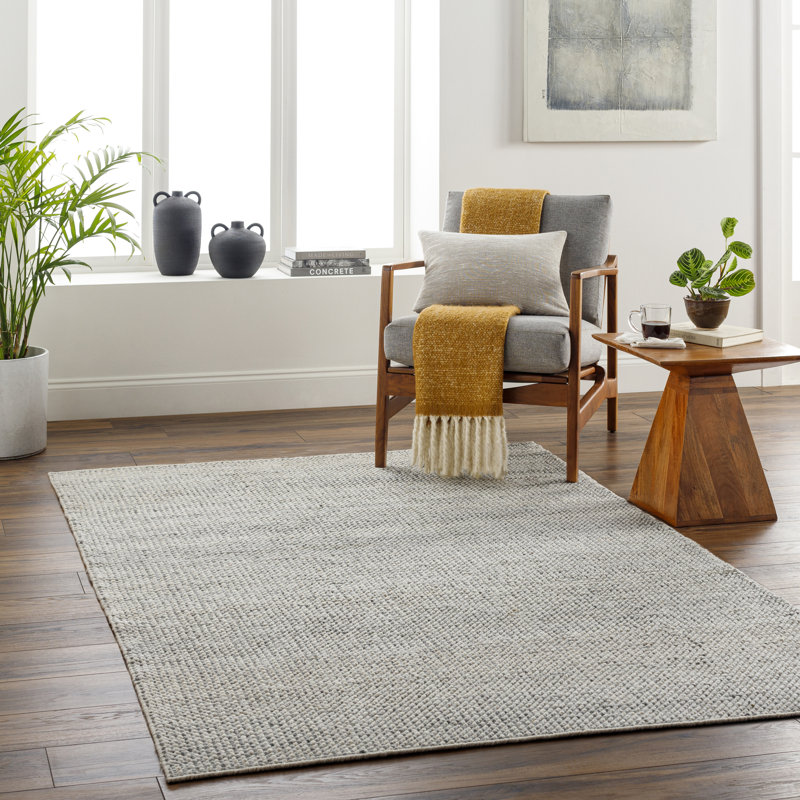 Orya Striped Indoor / Outdoor Rug, Rectangle 10' x 14', Light Slate Blue