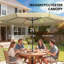 Parasol de patio 10 pi avec inclinaison, manivelle, parasol d'extérieur, kaki-801562345
