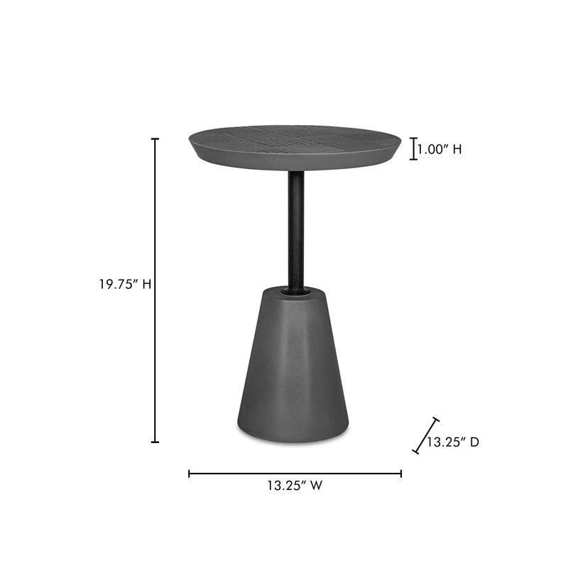 Table d'appoint d'extérieur Niles, Gris foncé