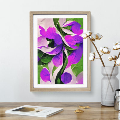 Stunning Abstract Flowers No.5 1 Piece Single Picture Frame Wall Art