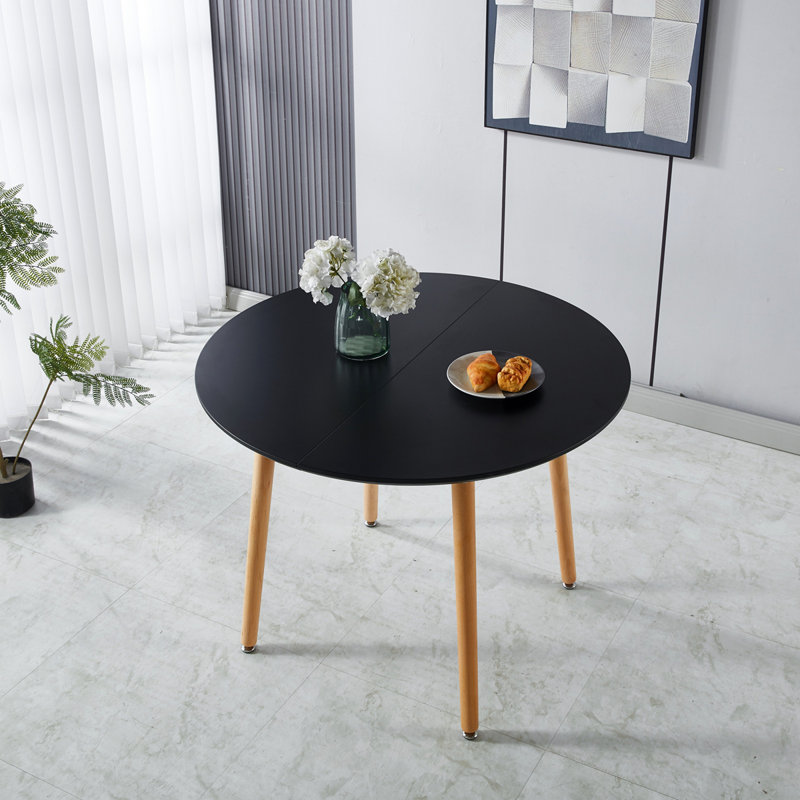 Extensible Table,DINING TABLE,OFFICE TABLE,COFFEE TABLE,Wood Leg,MDF Top, Natural, Black