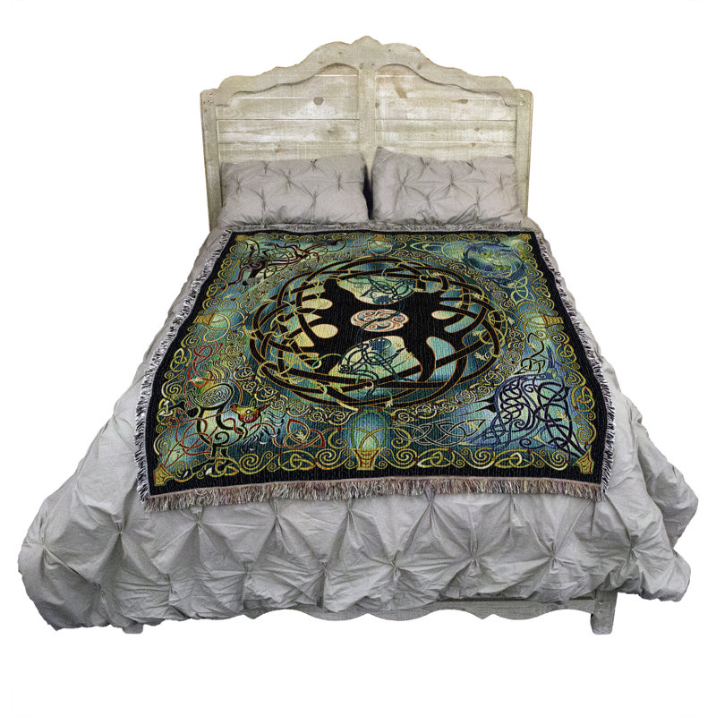 Jeté en coton Pure Country Weavers, Tapisserie arbre de vie celtique