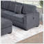 Ensemble de canapé modulaire 4 pièces RAF / LAF en velours côtelé gris foncé Living Room-368909879