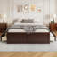 Structure de lit plateforme en bois avec 6 tiroirs-324782676