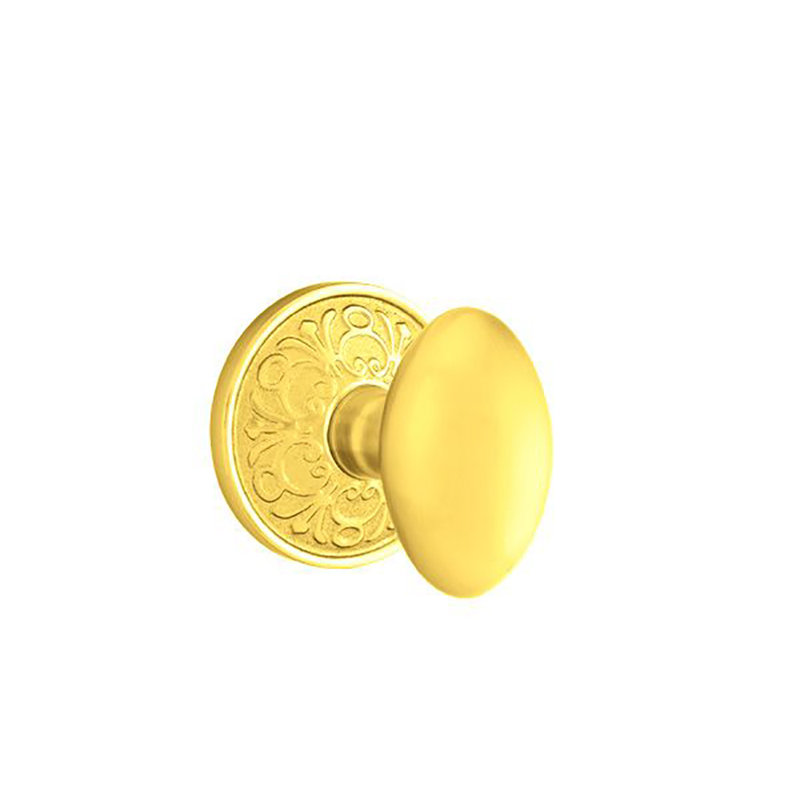 Ensemble de boutons d'intimité avec rosette et œuf Emtek, Laiton brillant