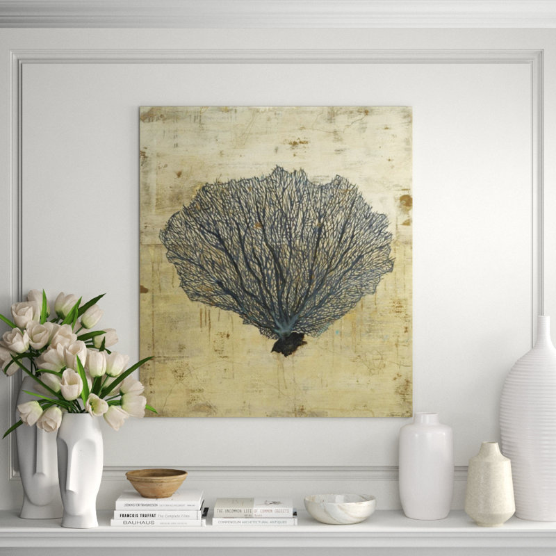 Sea Fan Print by Sarah Atkinson, 41" H x 36" W x 1.5" D, Glass Coat