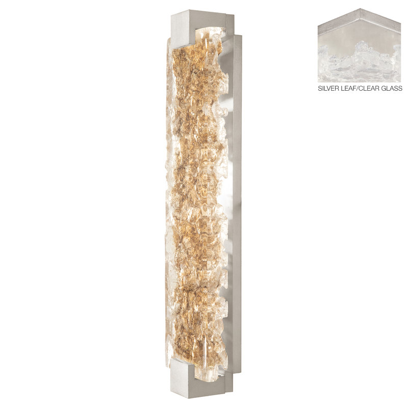 Terra 2 - Light LED Flush Mounted Sconce, 11.75" H x 6.25" W x 3.5" D, Silver, Clear