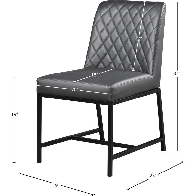 Bryce Upholstered Side Chair, Grey Vegan Leather