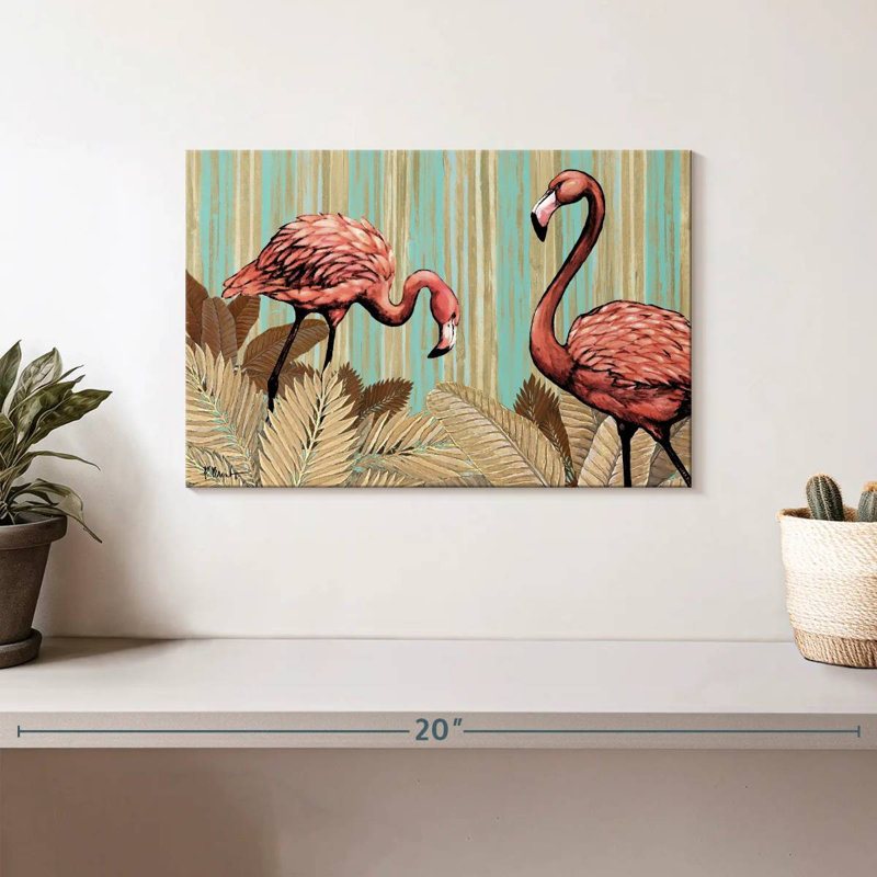 Flamant rose rétro Brampt, H 8 po x l 12 po
