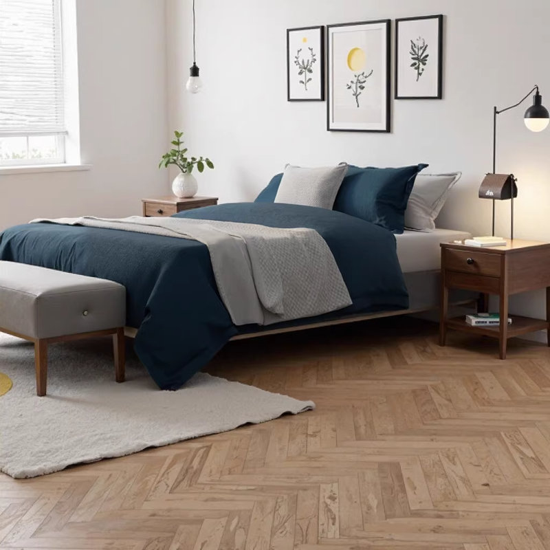 California King Mattress Foundation - Grey Fabric & Metal Platform Bed Frame with Heavy-Duty Support (No Box Spring Needed)