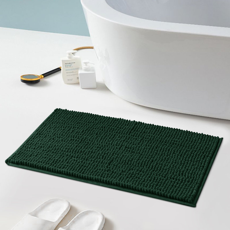 Tapis de bain super doux et absorbant antidérapant, L 60 po x l 24 po, Céladon