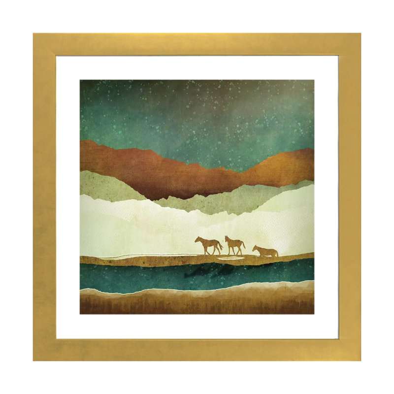 Stary Range - Print, Gold Paper Framed, 16" H x 16" W x 1" D