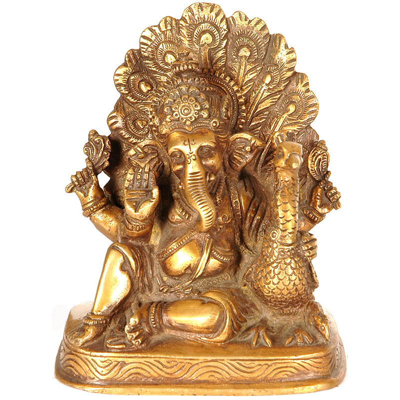 Figurine Mayur Ganesha