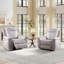 Ensemble de salon inclinable 3 pièces en cuir synthétique respirant - 2 fauteuils inclinables, causeuse avec chargement USB-1477226201