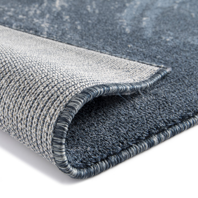 Ivar Soft Low Pile Grey/Blue Rug, Rectangle 120 x 170cm