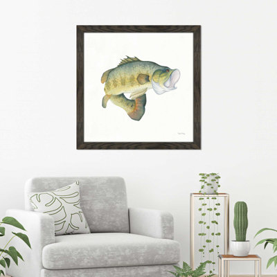 «Gone Fishin Large Mouth», reproduction d'art sur toile encadrée