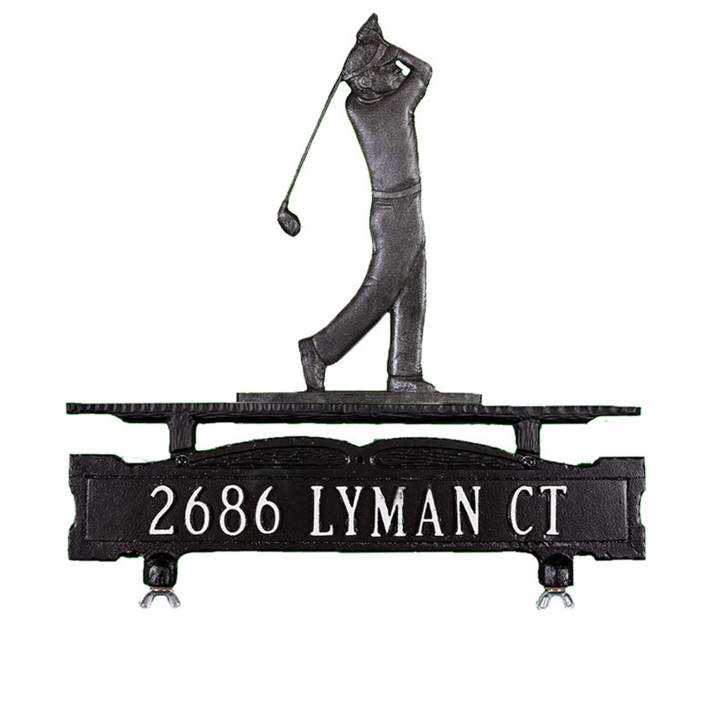 1-Line Mailbox Sign, Yes, Swedish Iron
