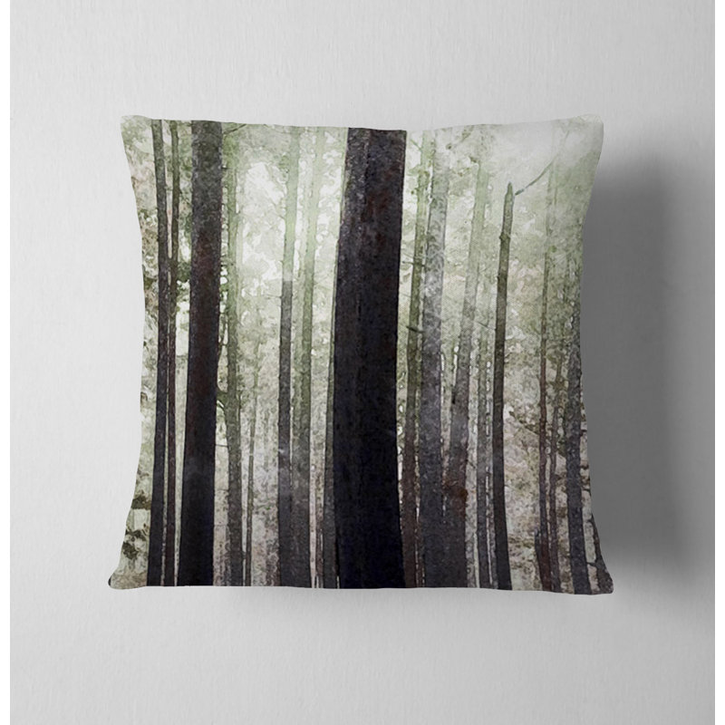 Coussin décoratif avec insert, H 18 po x l 18 po, Noir / rayures vertes / abstrait 2