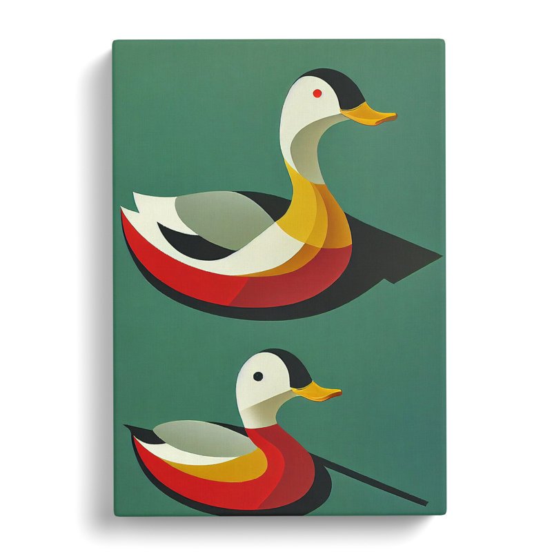 CAN-V0523-2612X Two Ducks - Wrapped Canvas Print, 76cm H x 50cm W x 3cm D