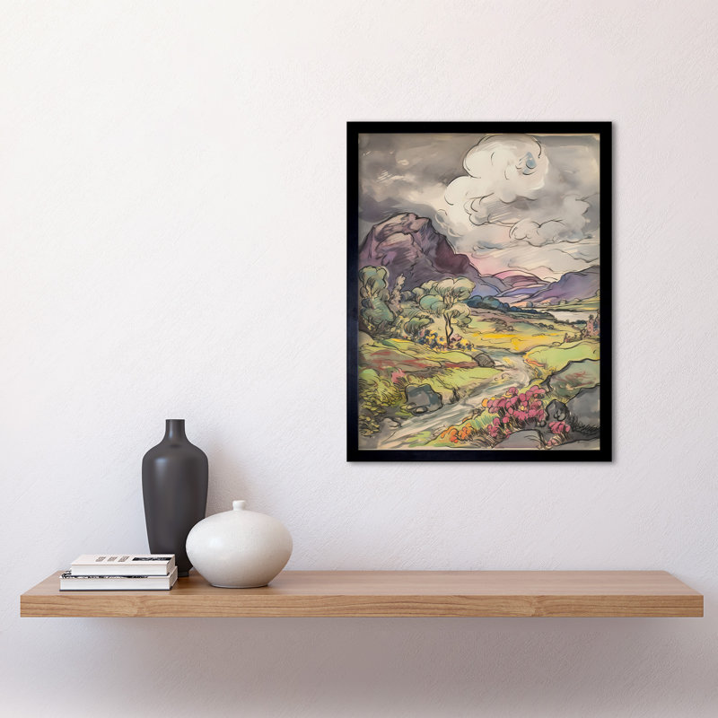 Gullion Stormy Clouds Over Hills Landscape - Single Picture Frame Print