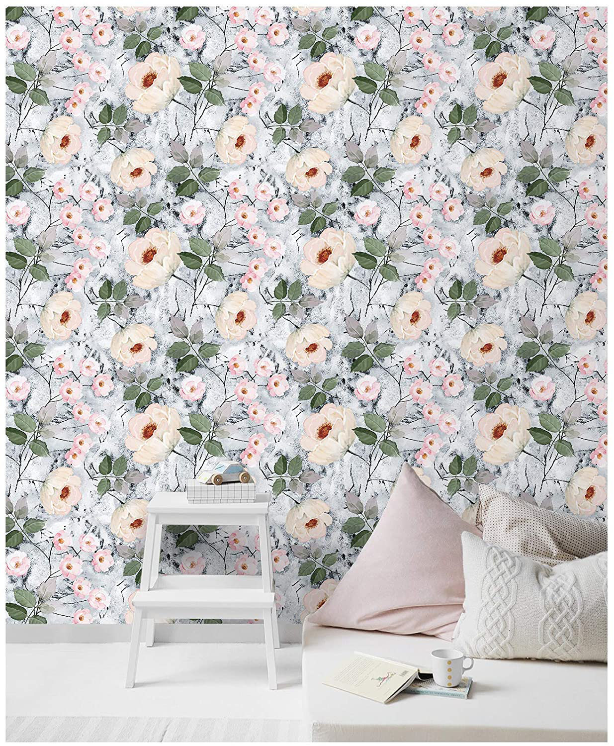Red Barrel Studio® 93032 Watercolor Floral Peel and Stick Wallpaper ...